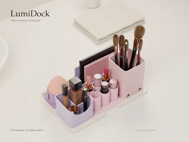 LumiDock – Modular Makeup Organizer & Beauty Station