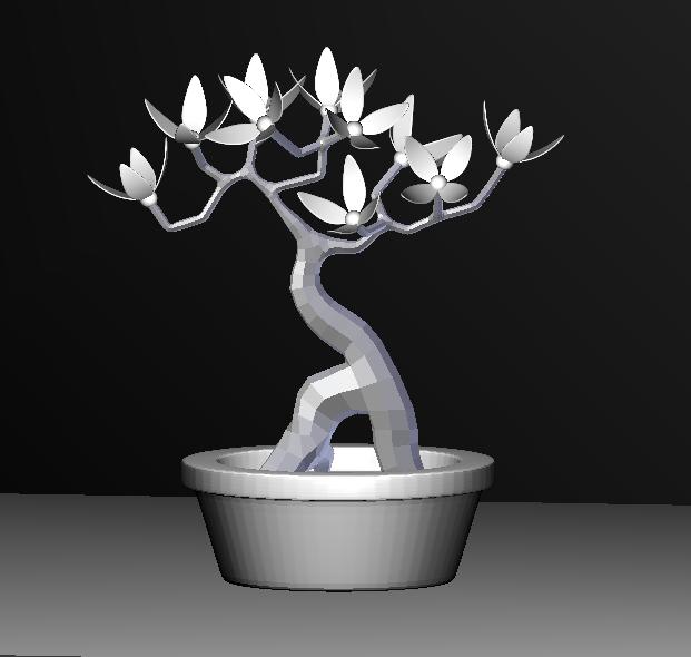Bonsai Tree and pot 3D model