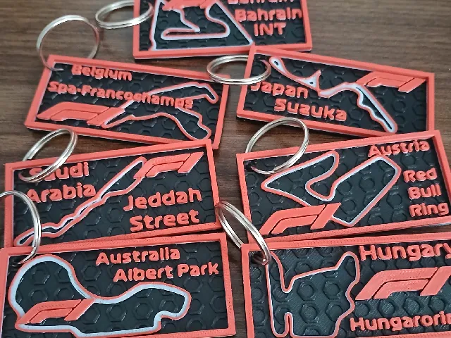 Formula 1 Racetrack Keyrings