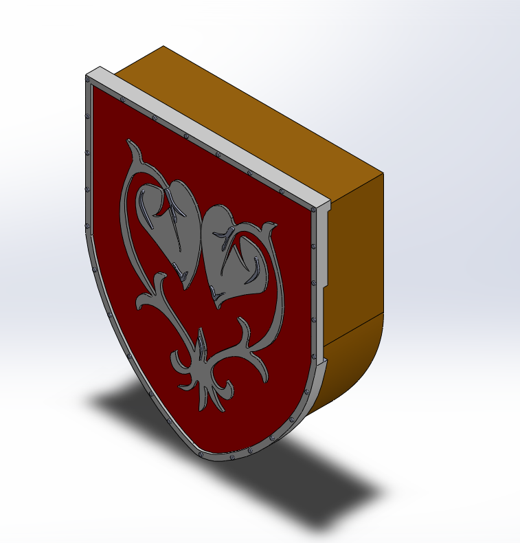 Medieval Heraldic Wall Shield – Modular Decorative Storage Box (No Supports) — miniatura 3