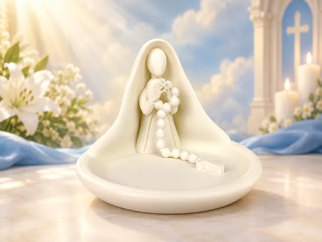 Virgin Mary Rosary Holder Dish