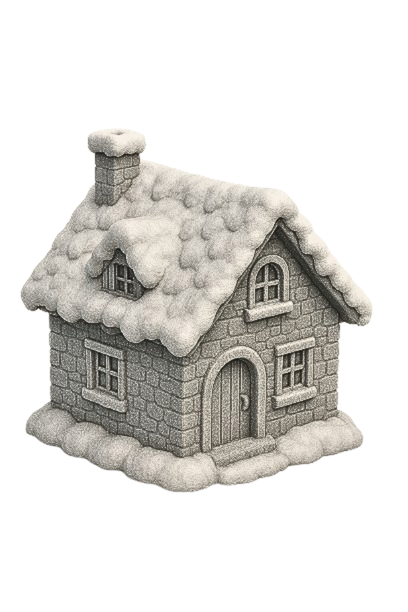 Domeček zasněženy Snowy house