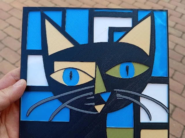 Cubism style cat wall decoration