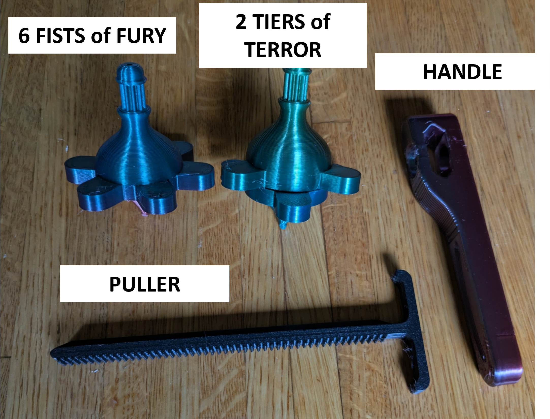 6 Fists of Furry & 2 Tiers of Terror Battle Tops
