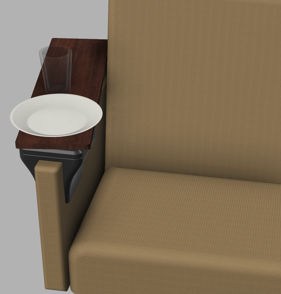 Miniatura 2 do modelo 3D Swingable armrest table with legs