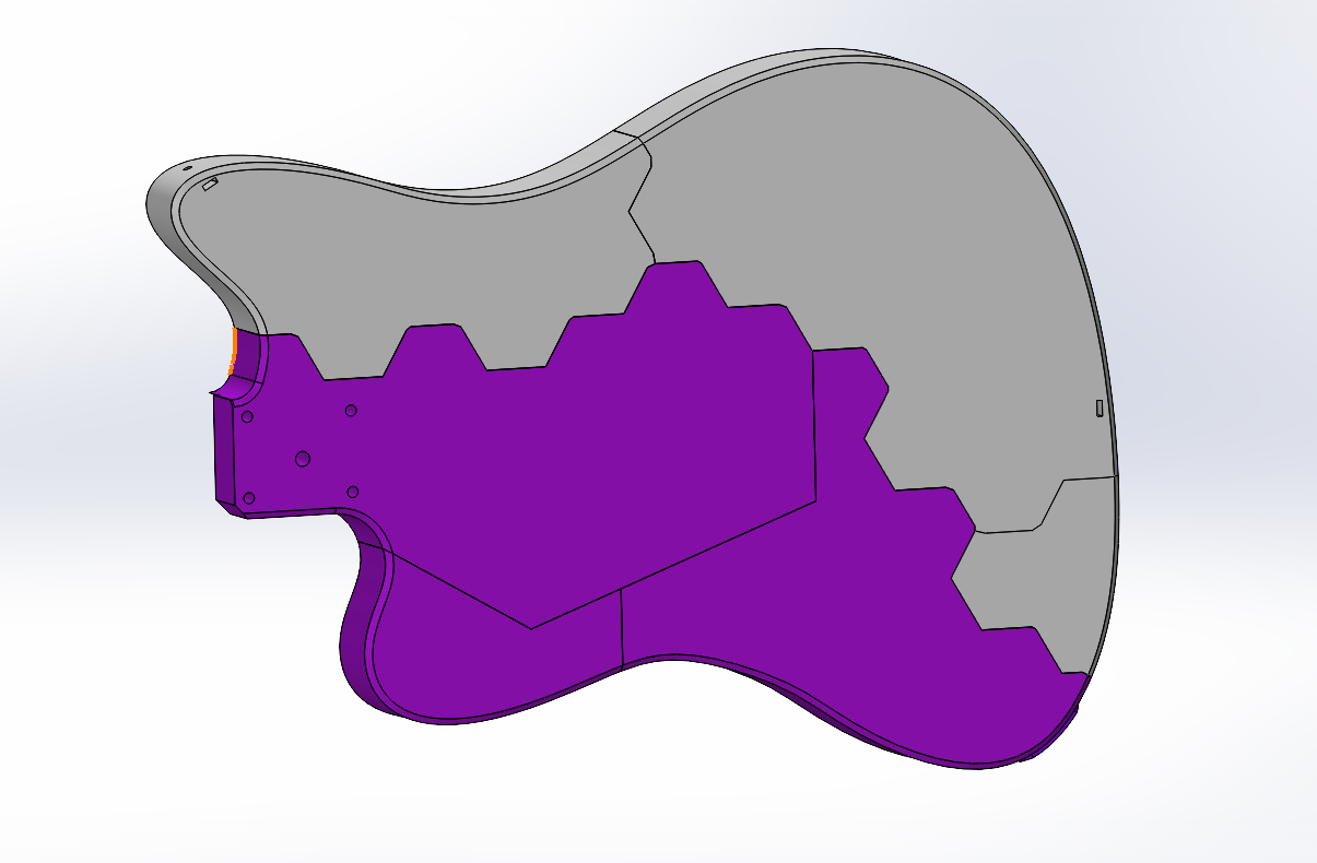 Prusacaster with Solid Back + Epoxy + Hexagon Pickguard (Reduced filament) — thumbnail 4