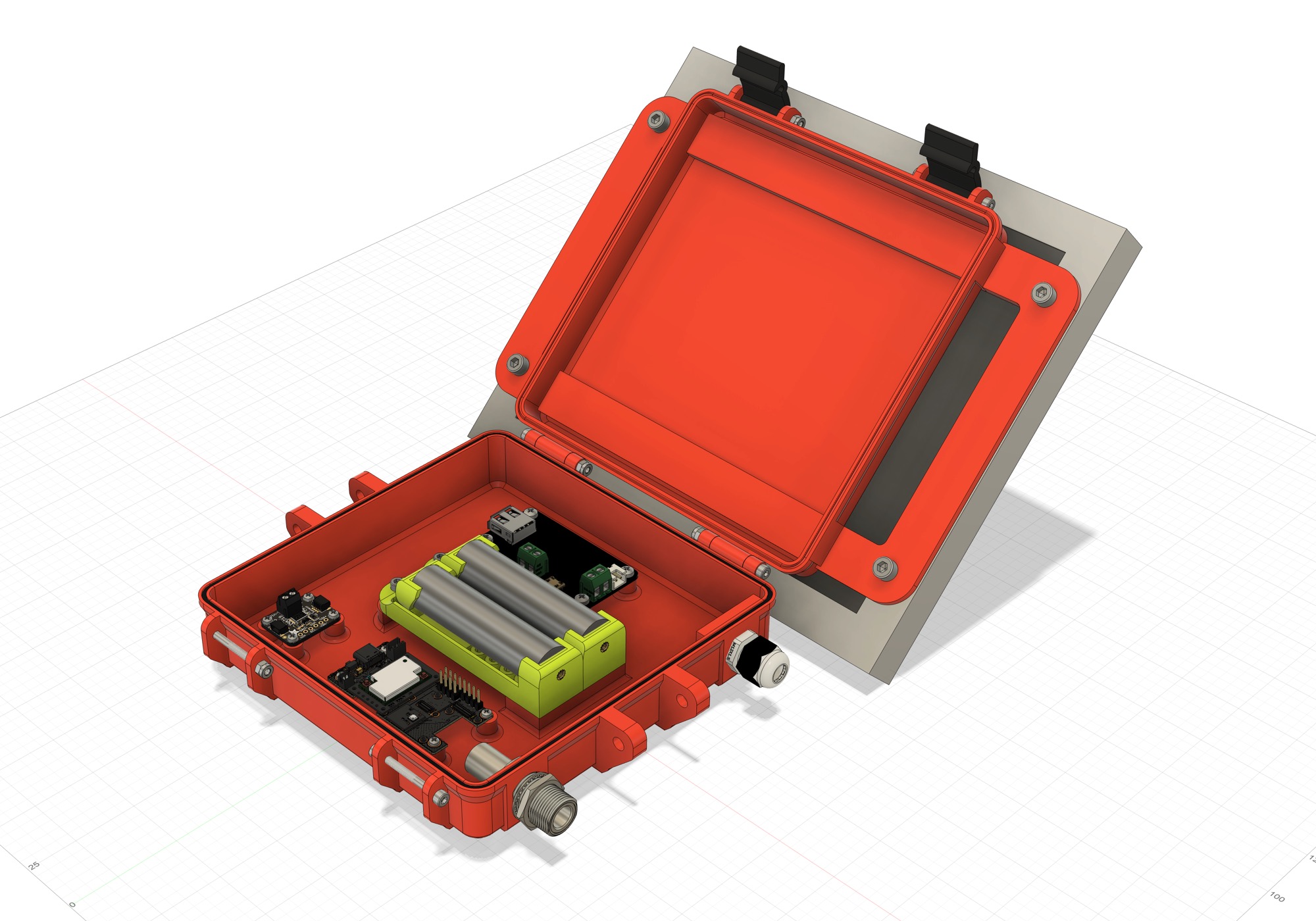Meshtastic Solar Enclosure for the Newpowa 17V Solar Panel (remixed) 3D model