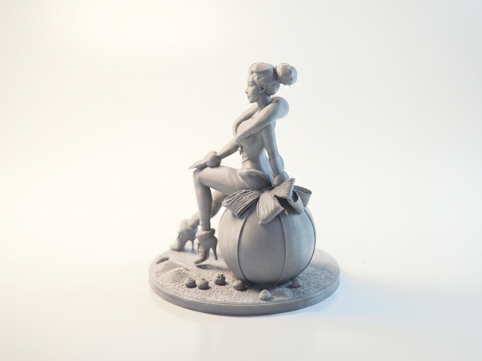 Lady On Christmas Ball Figurine Female Figure 3D Printable