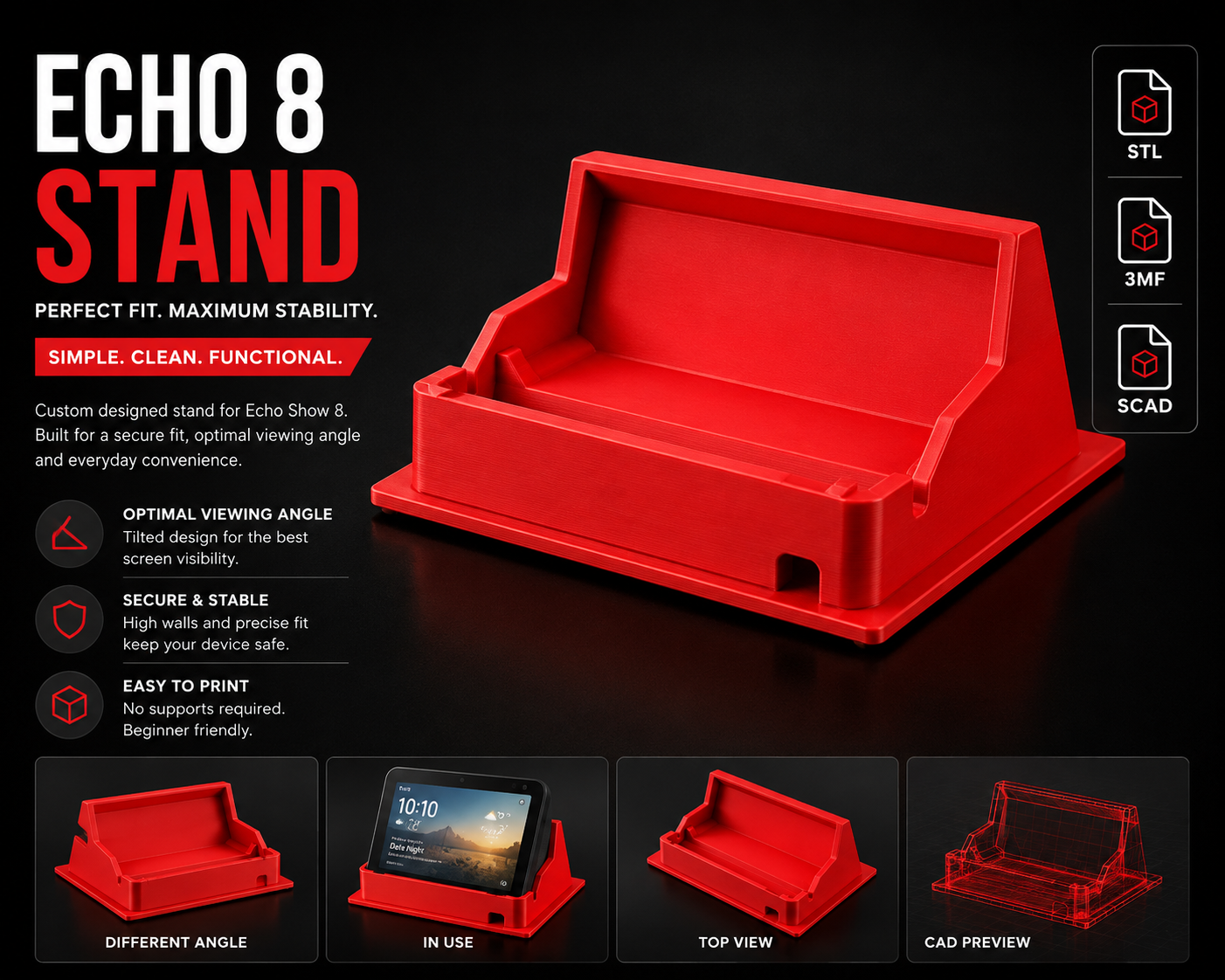 Minimalist Echo Show 8 Stand