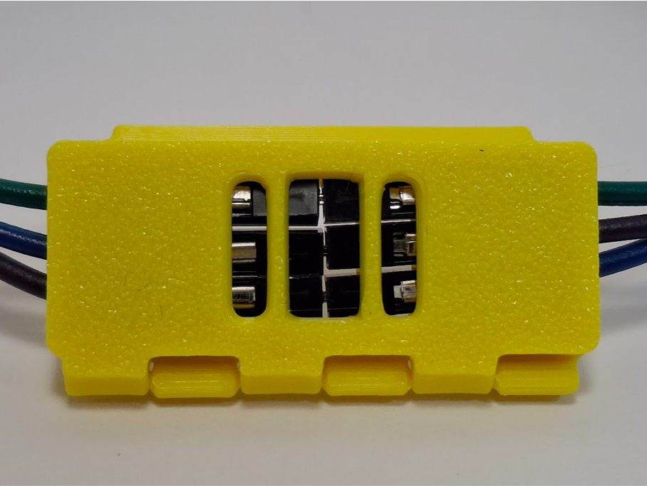 Four Pin Dupont wire connection cover - with probe access slots. 3D model thumbnail