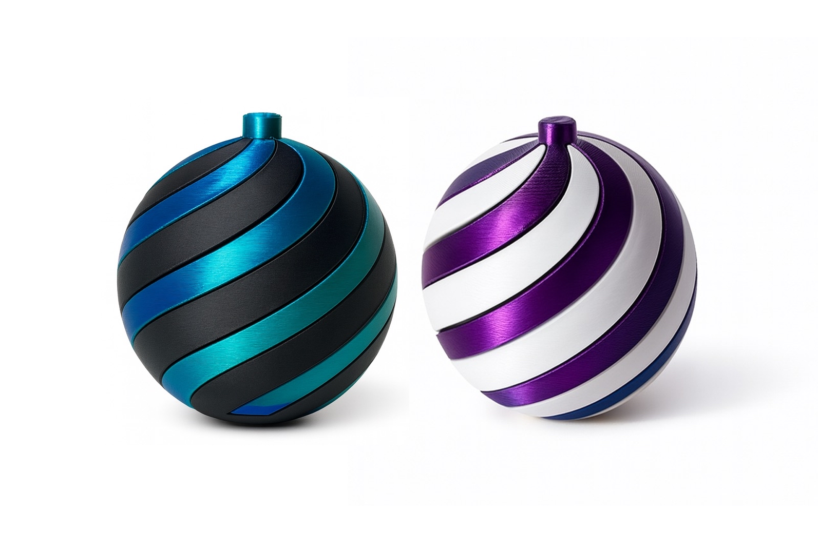 Interlocking Spiral Christmas Ornament - No Supports! 3D model thumbnail