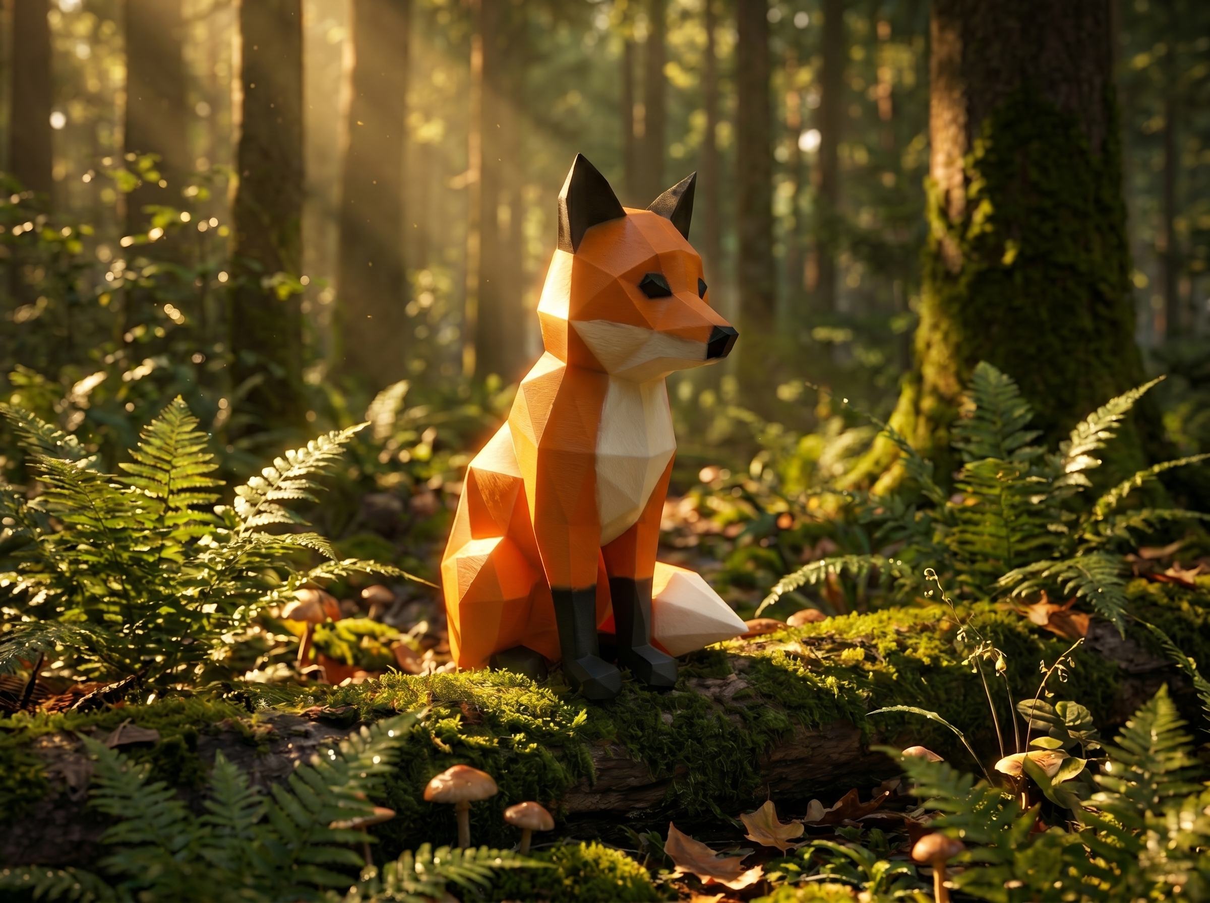 Low-Poly Fox - Cute Multicolor Fox