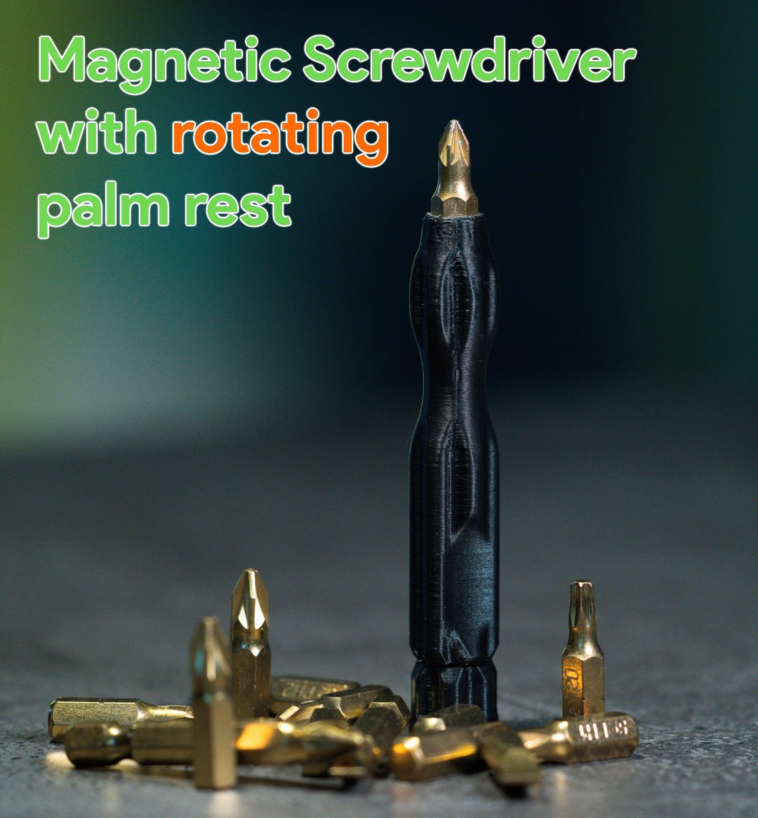 Magnetic Screwdriver for bits with spinning back