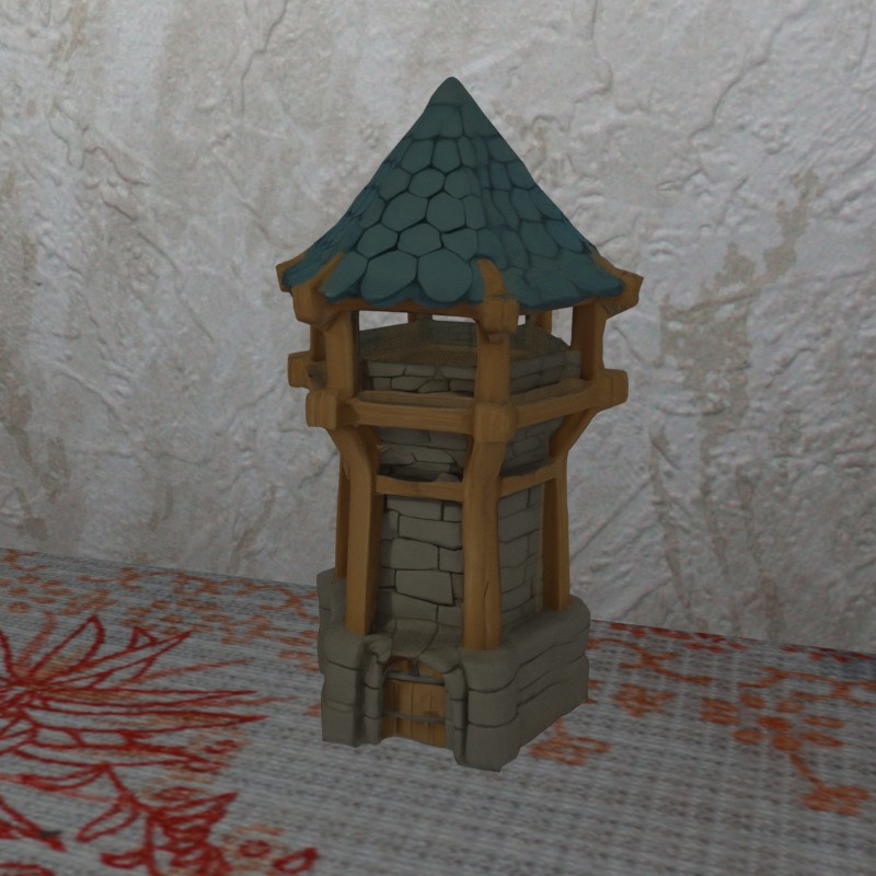 Terrain Watchtower DND style Medival Nosupport FDM printing