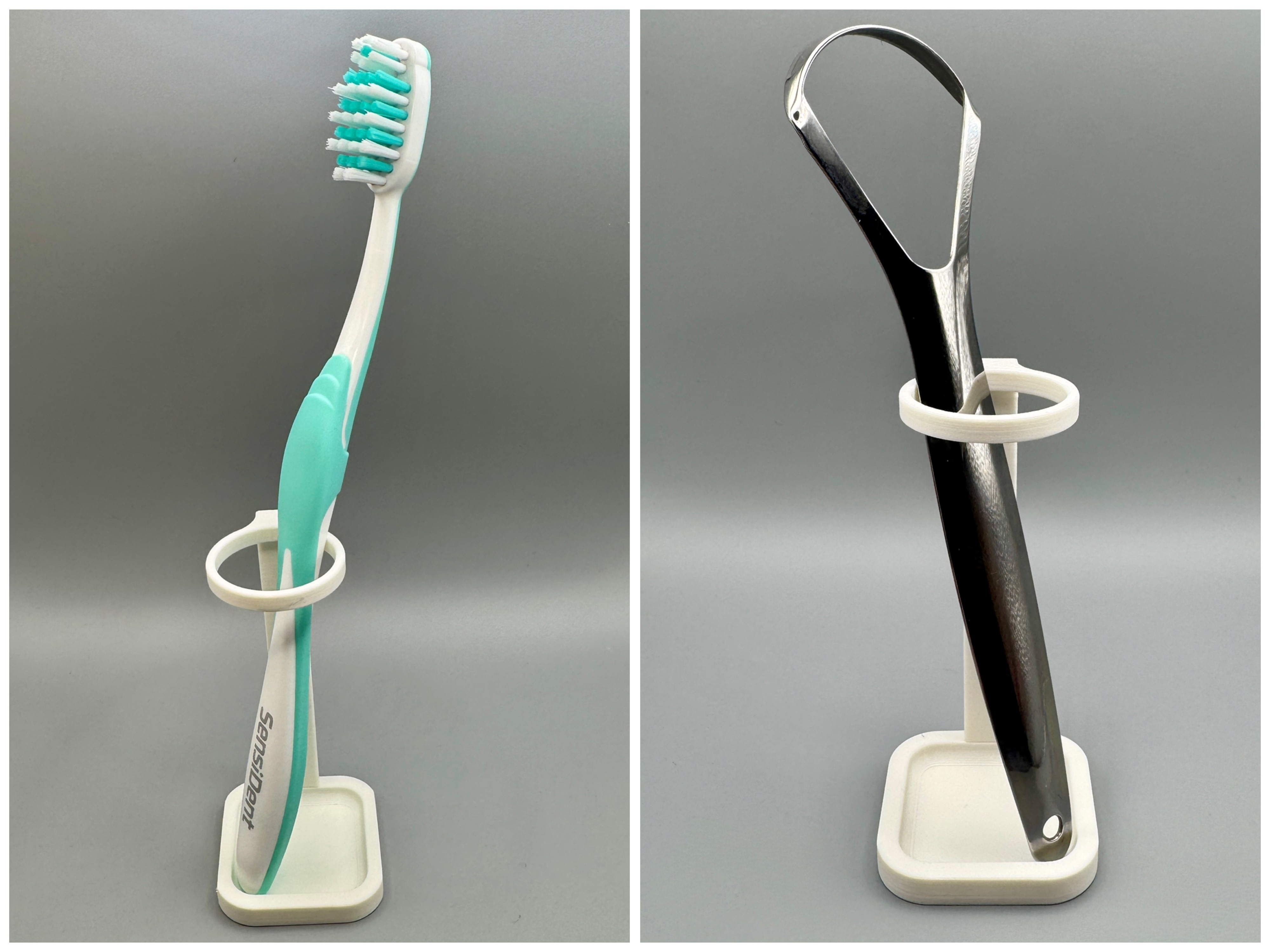 Compact Toothbrush & Tongue Scraper Stand