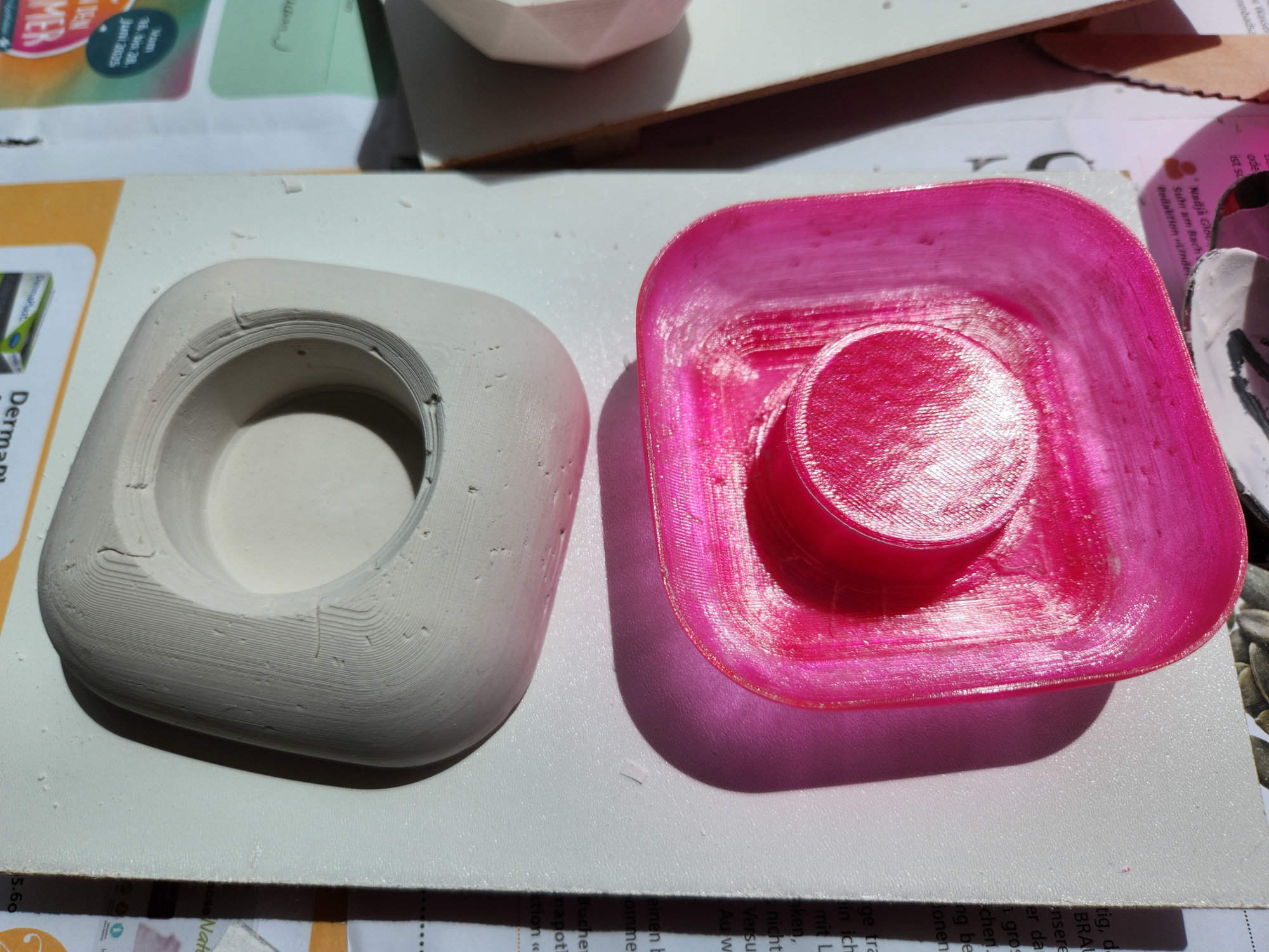 Iteration Geo1 - Molding shell for alabaster plaster cast - table candle holder