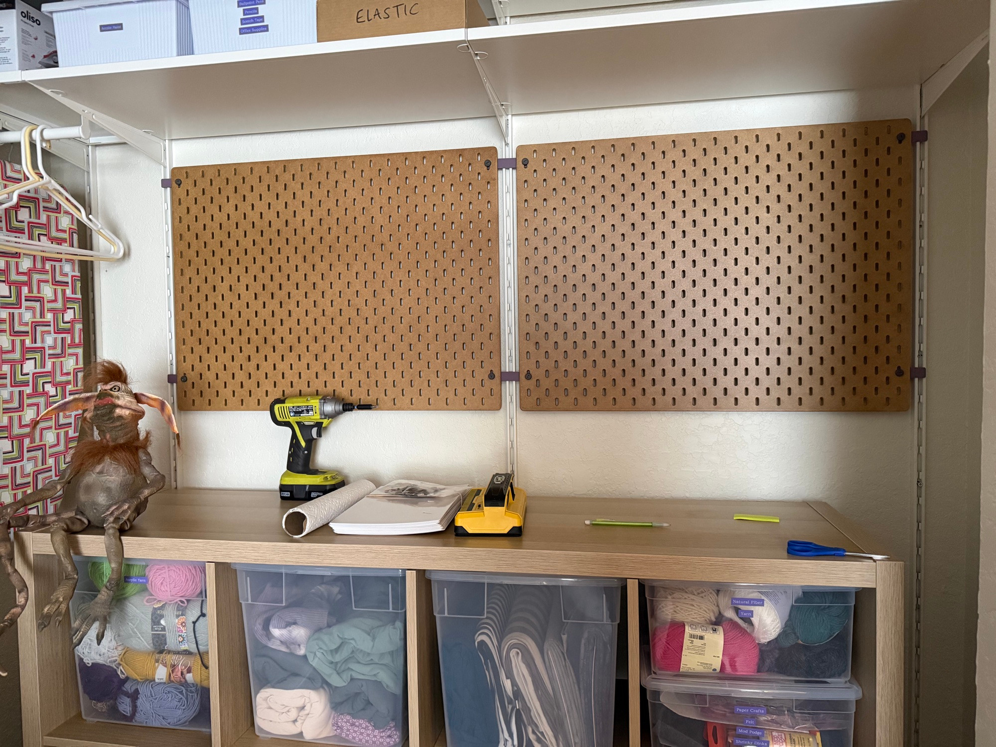 IKEA SKADIS pegboard mount to BOAXEL, lengthened 1mm