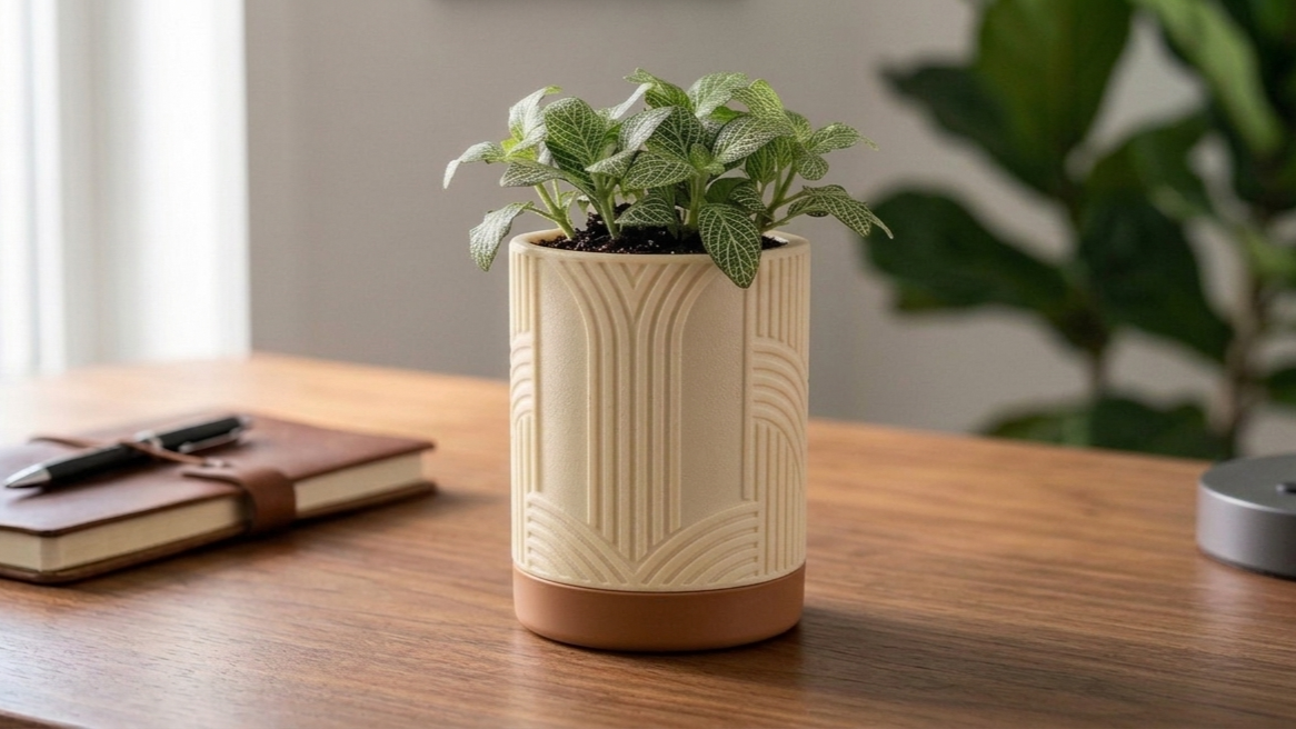 Art Deco Self-Watering Planter - Support-Free Design