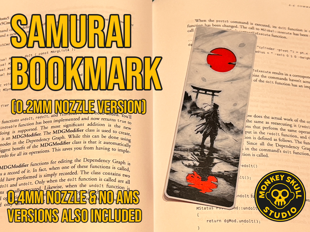 Samurai Bookmark – Backlit Red Glow
