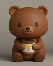 Teddy bear with honey jar