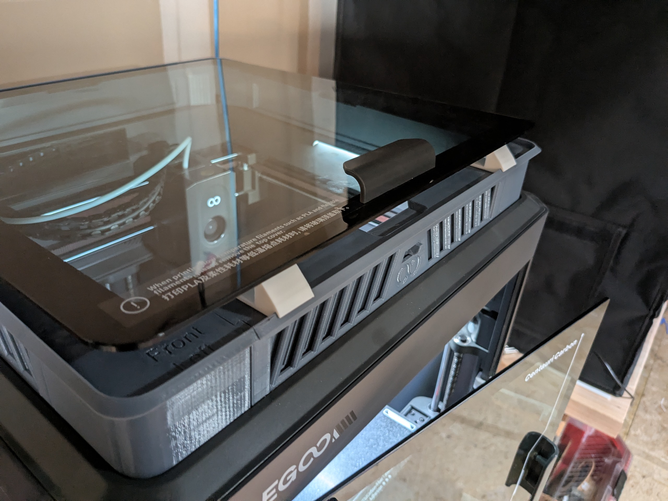Lid Prop for Centauri Carbon w/ vented riser 3D model thumbnail
