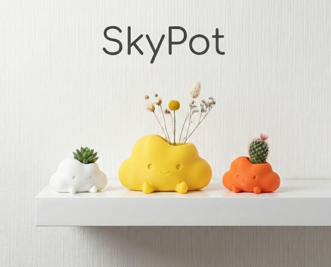 "SkyPot" - Cute Cloud Planter & Desk Organizer
