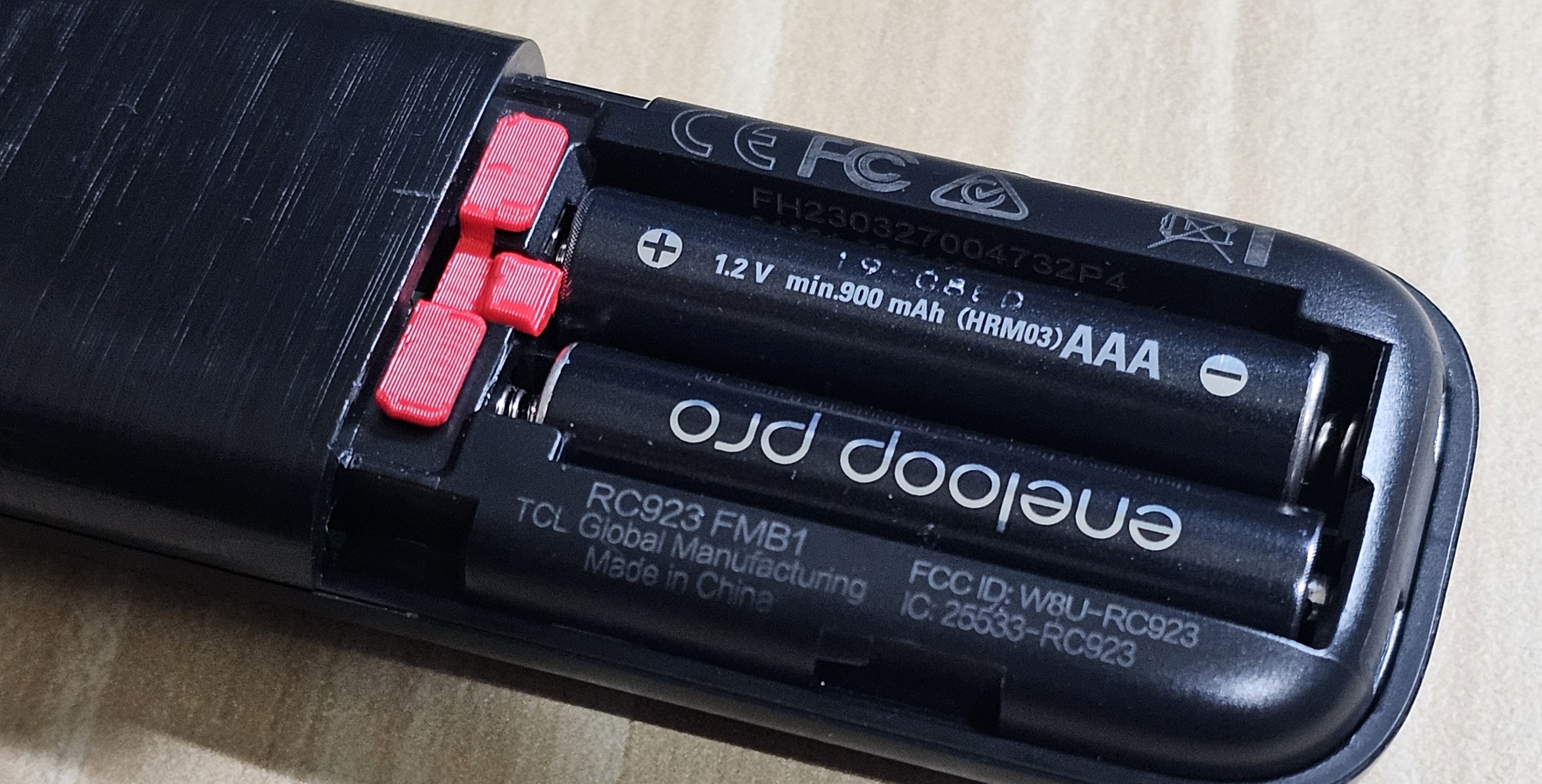 TCL RC923 TV Remote battery door fix