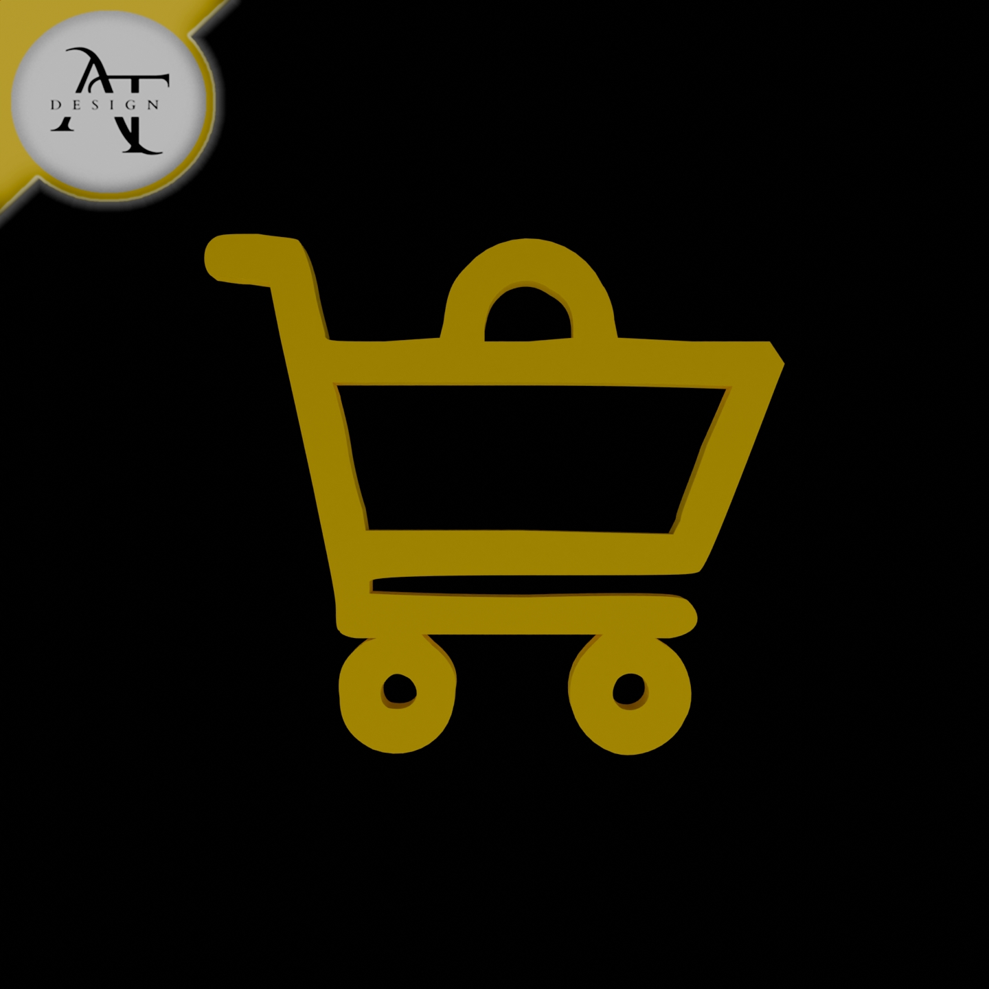 Simple Shopping Cart Symbol - 2D Art