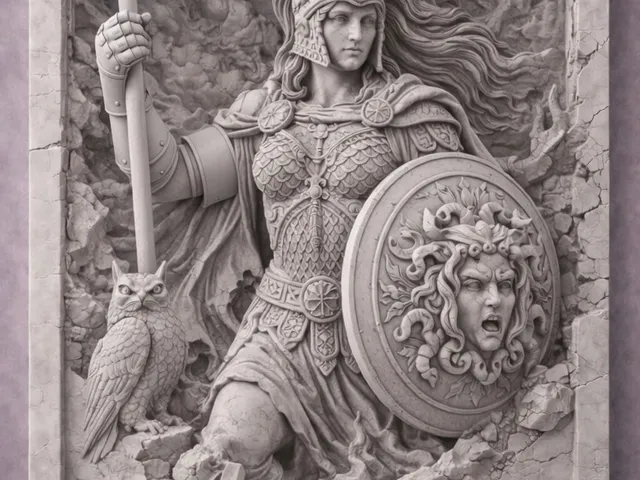 Athena Greek Goddess Bas Relief Wall Sculpture – 3D Printable STL
