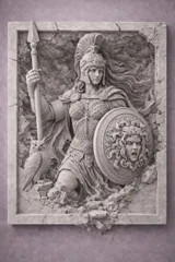 Athena Greek Goddess Bas Relief Wall Sculpture – 3D Printable STL