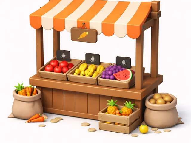 Low Poly Market Fruit Stall