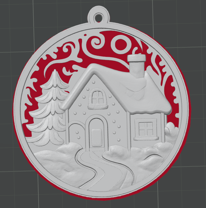 Cozy Christmas House Ornament – Detailed 3D Holiday Decor
