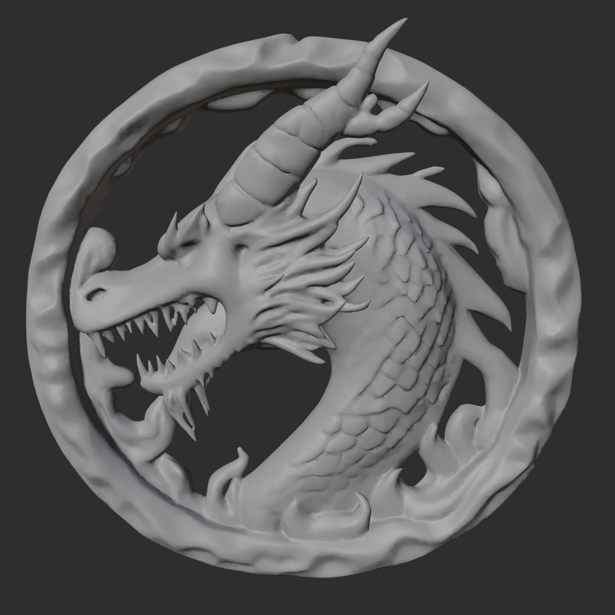 Miniatura 3 do modelo 3D Dragon Head in a Ring