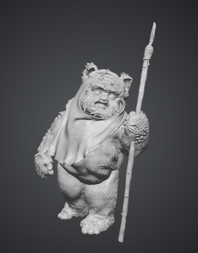 Forest Ewok Tribal Bear Warrior – Fantasy Creature Figurine