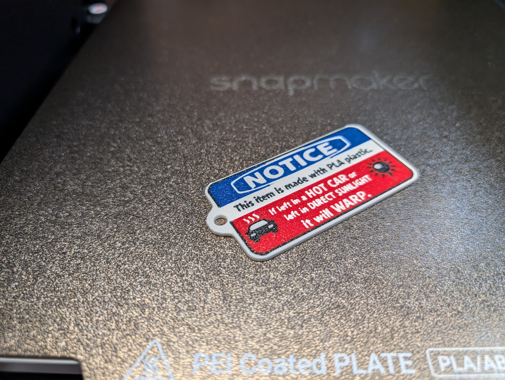 Notice Tag for PLA Prints 3D model