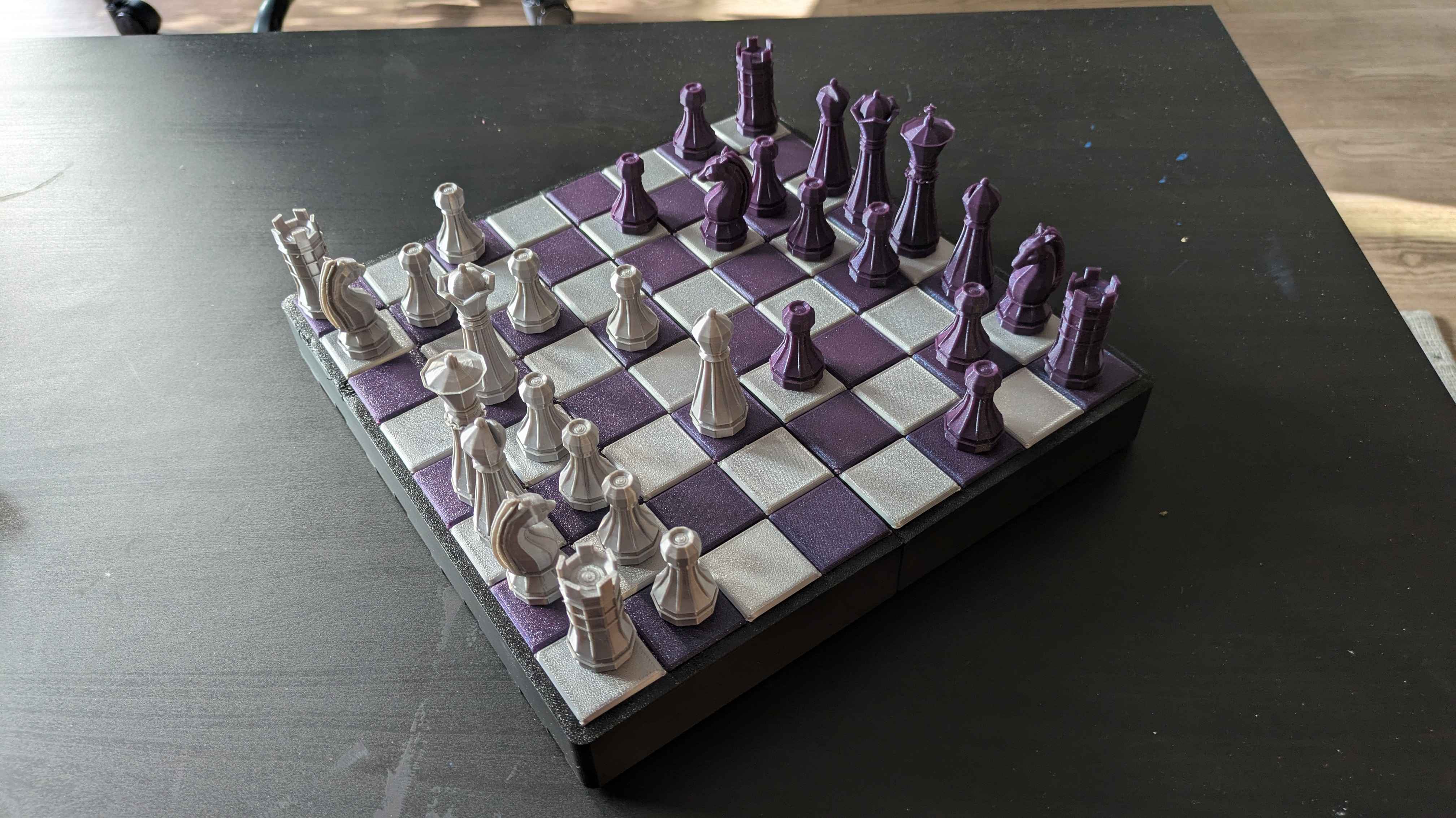 Foldable Chessboard Box, 8x8 Pixel Art Board with Tiles