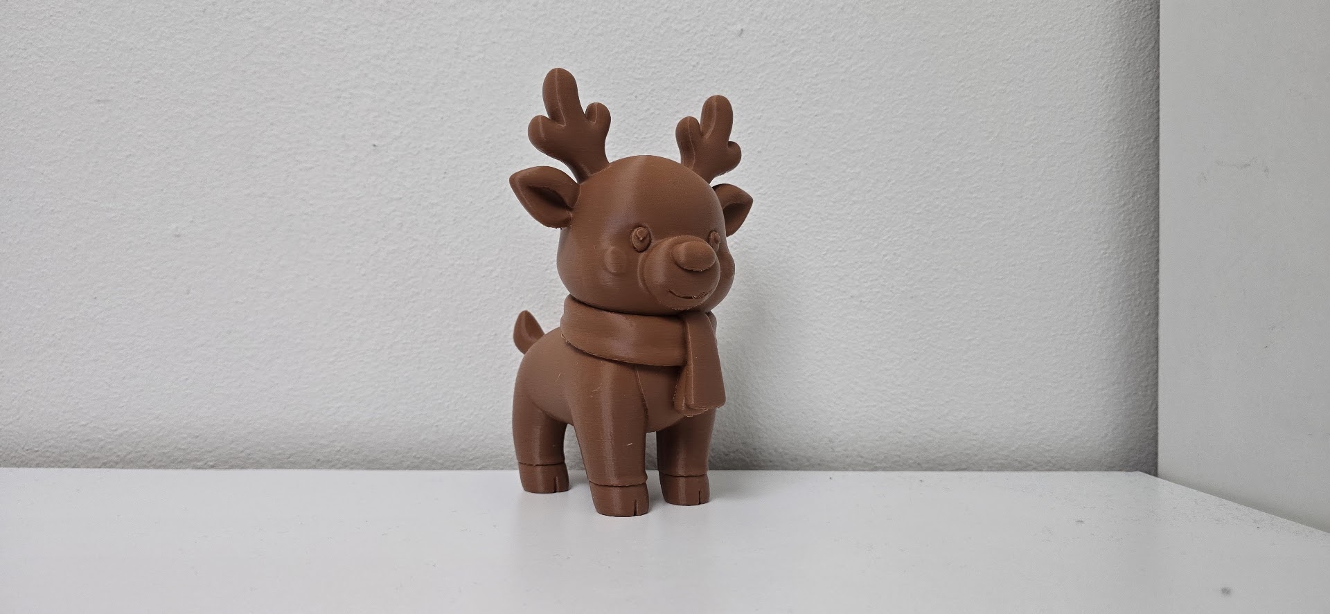 Cute Reindeer with Scarf Christmas Figurine