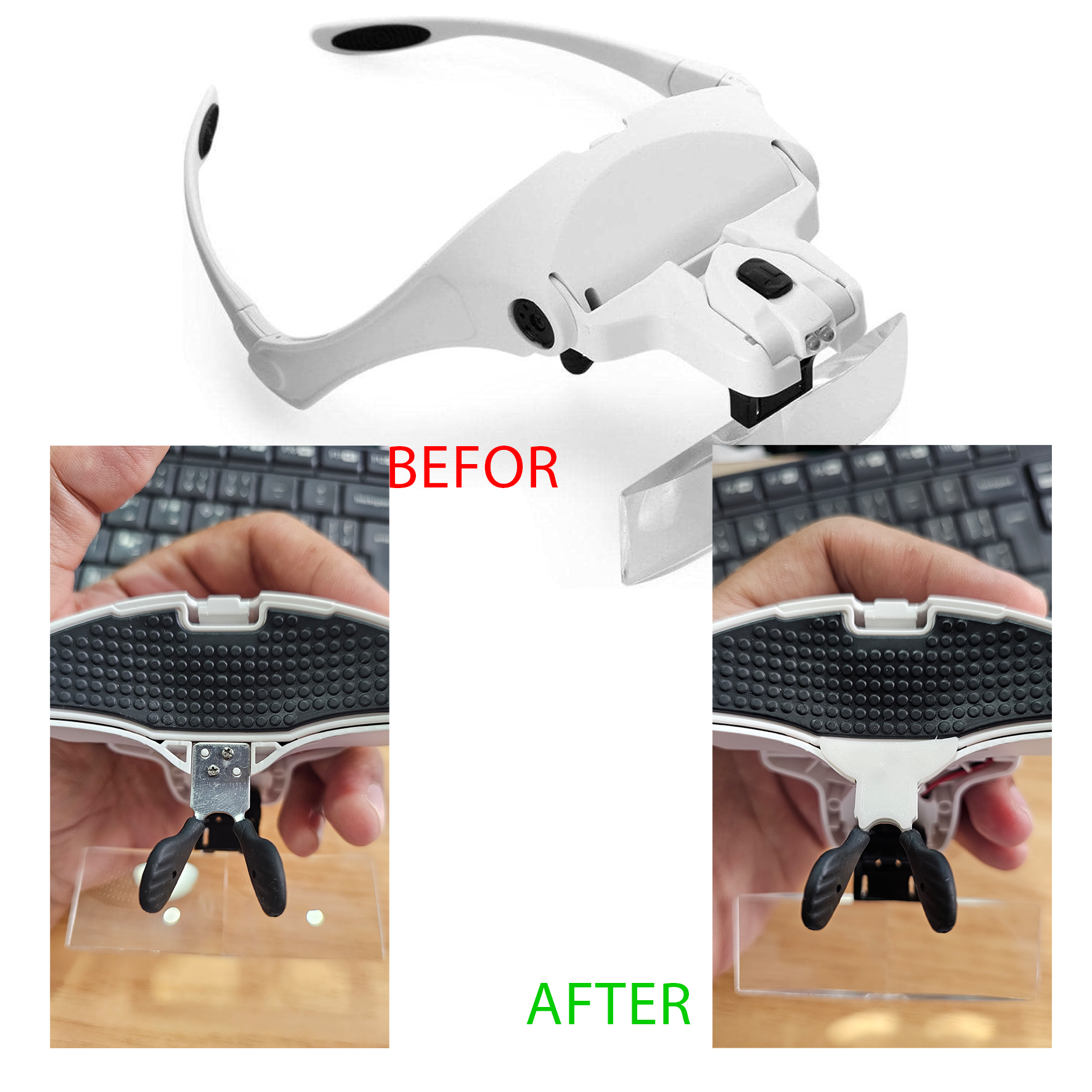 Nasal aria Protection for Head-Mounted Magnifier