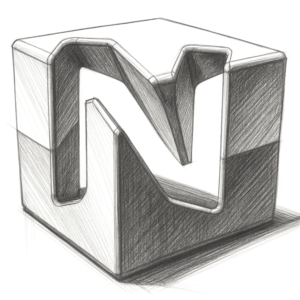 Negative Space N Cube Logo — miniatura 3