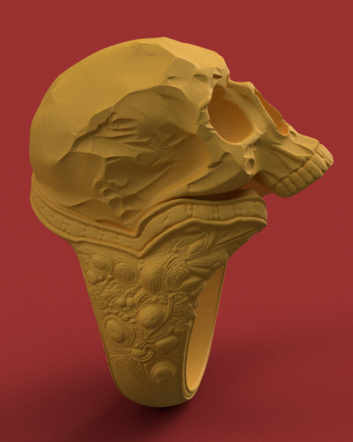 Miniatura 2 do modelo 3D Skull Ring
