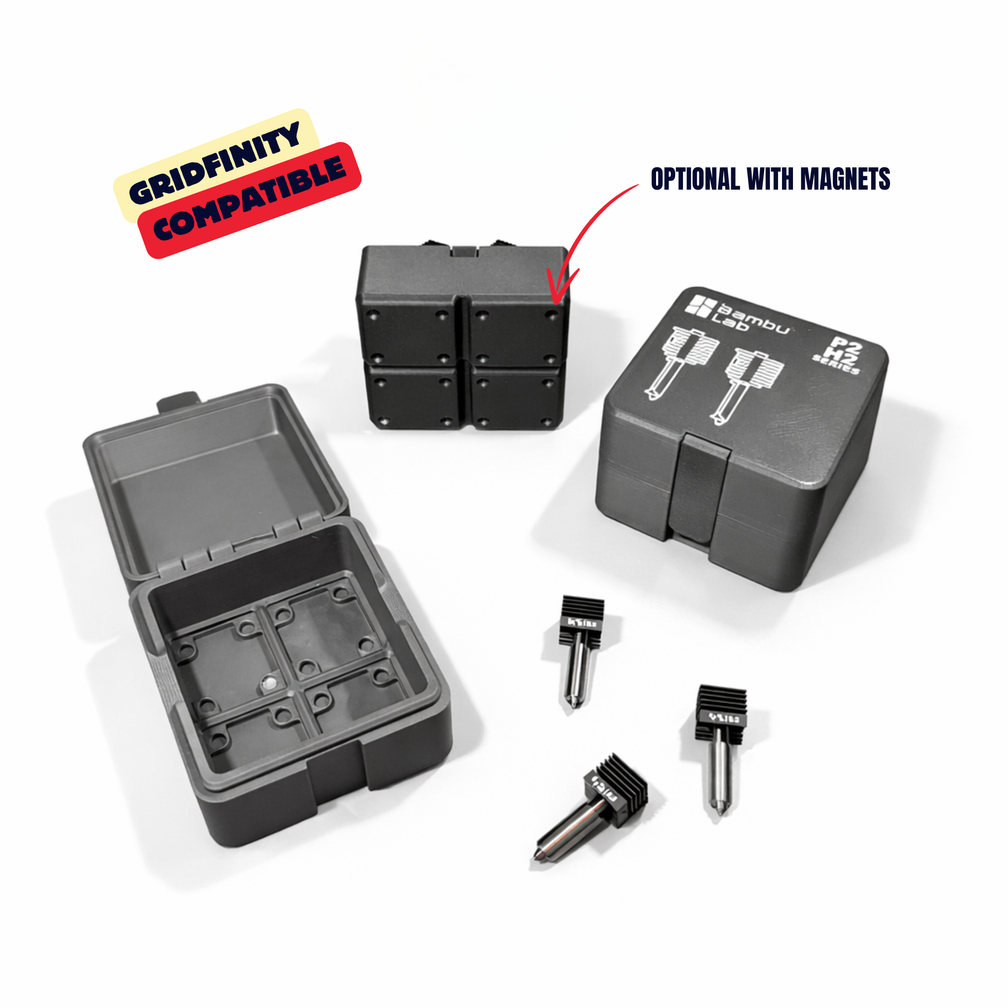 BAMBULAB P2 + H2 SERIES HOTEND BOX / NOZZLE BOX / PRINTER ACCESSORIES / ORGANIZER / GRIDFINITY — thumbnail 5