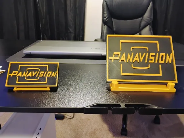 Panavision logos small and large with stands