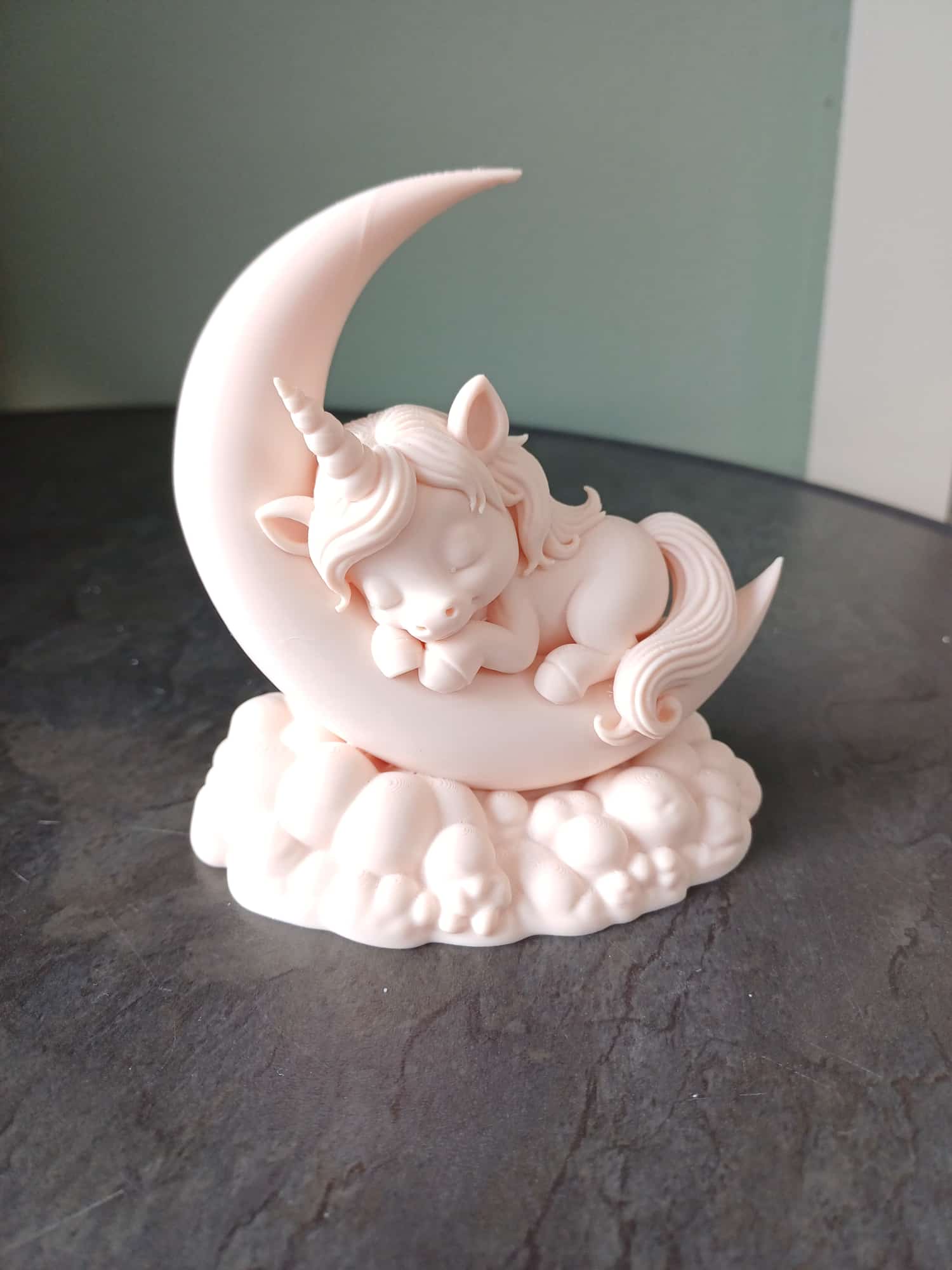 Sleeping Unicorn on Moon 3D model