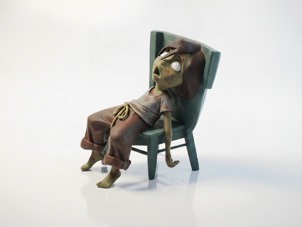 Tired Girl Relaxing Figure Female 3D Printable