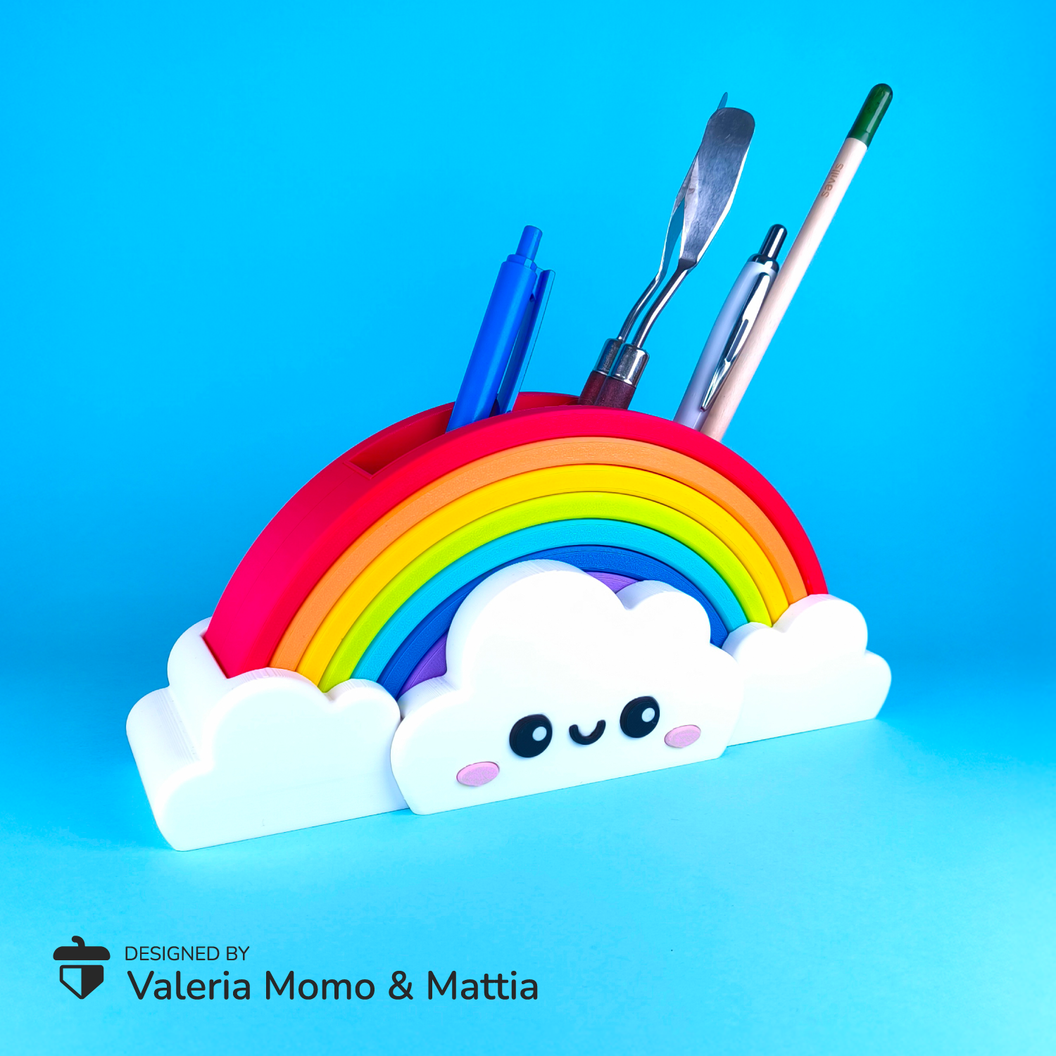 Rainbow Pen Holder – Print-In-parts & No Glue!