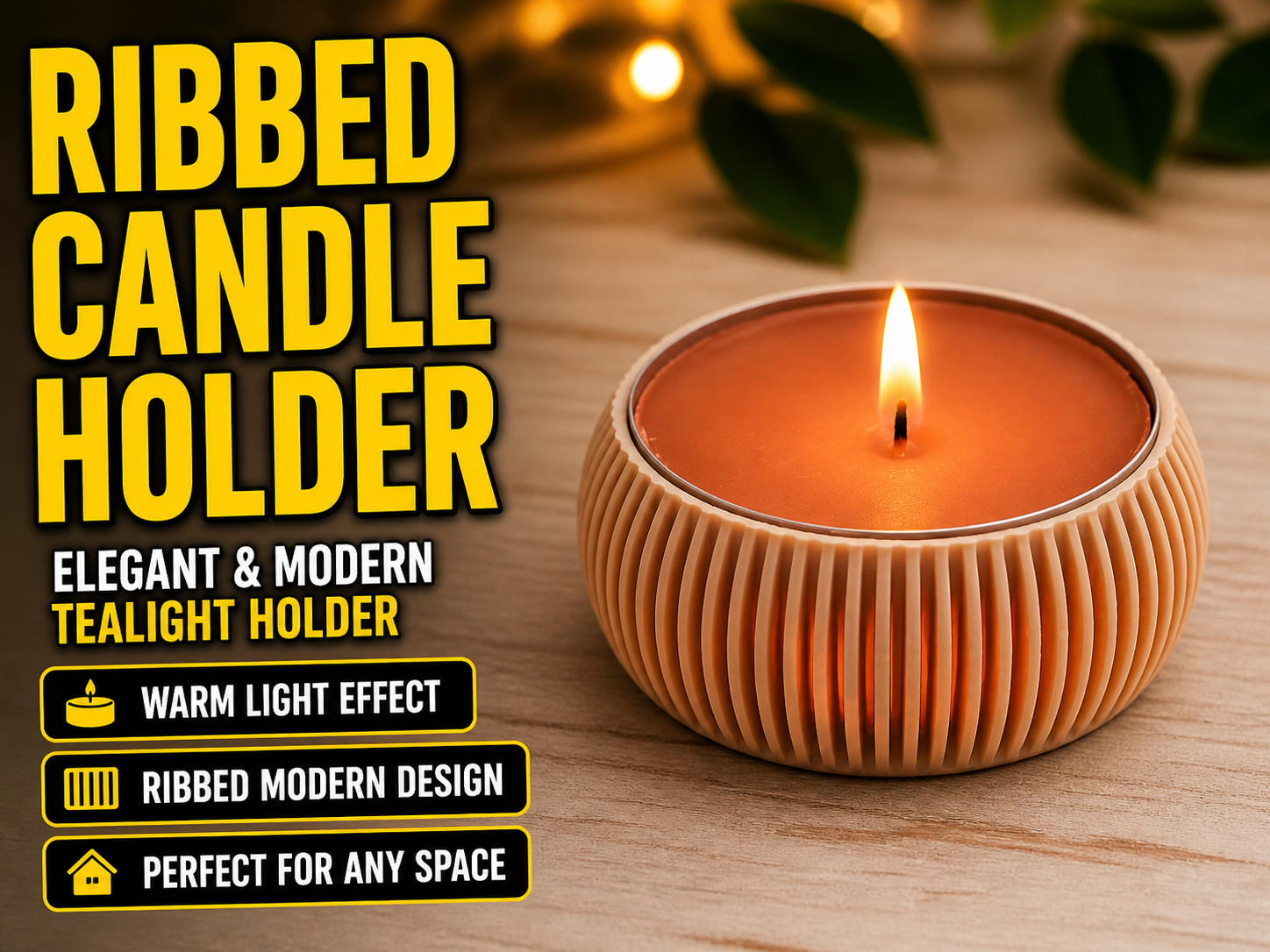 Ribbed Tealight Holder