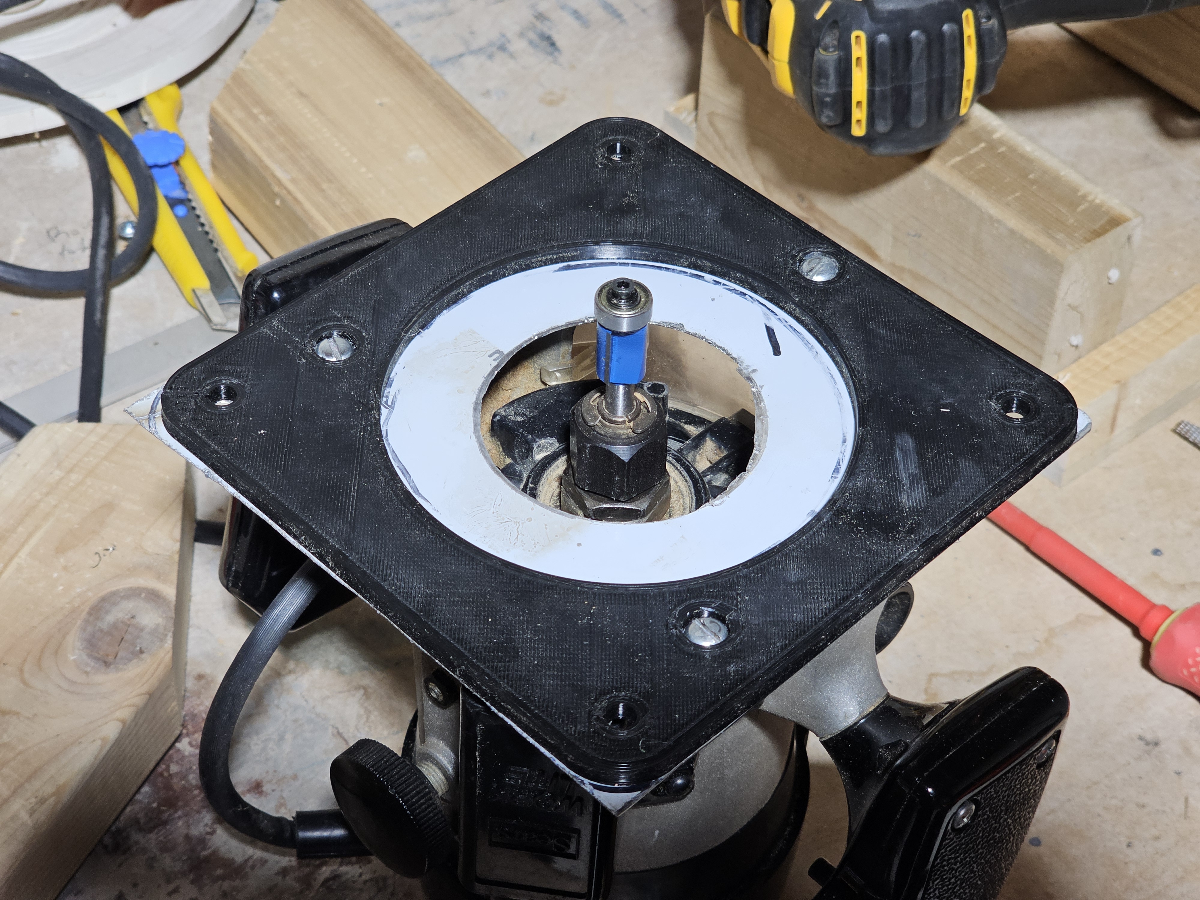 Craftsman 315.17480 router to Hirsh Router Table adapter plate