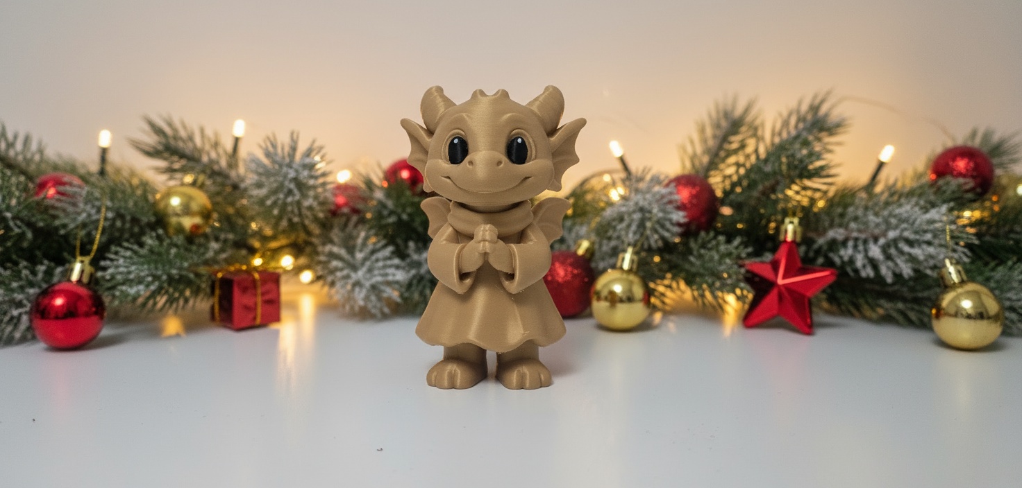 Praying Baby Dragon Holiday Figurine