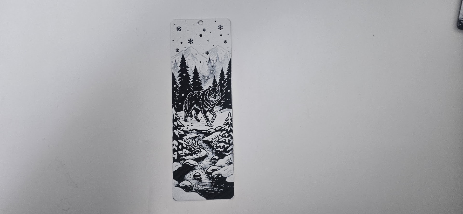 Wolf Crossing Stream Winter Bookmark