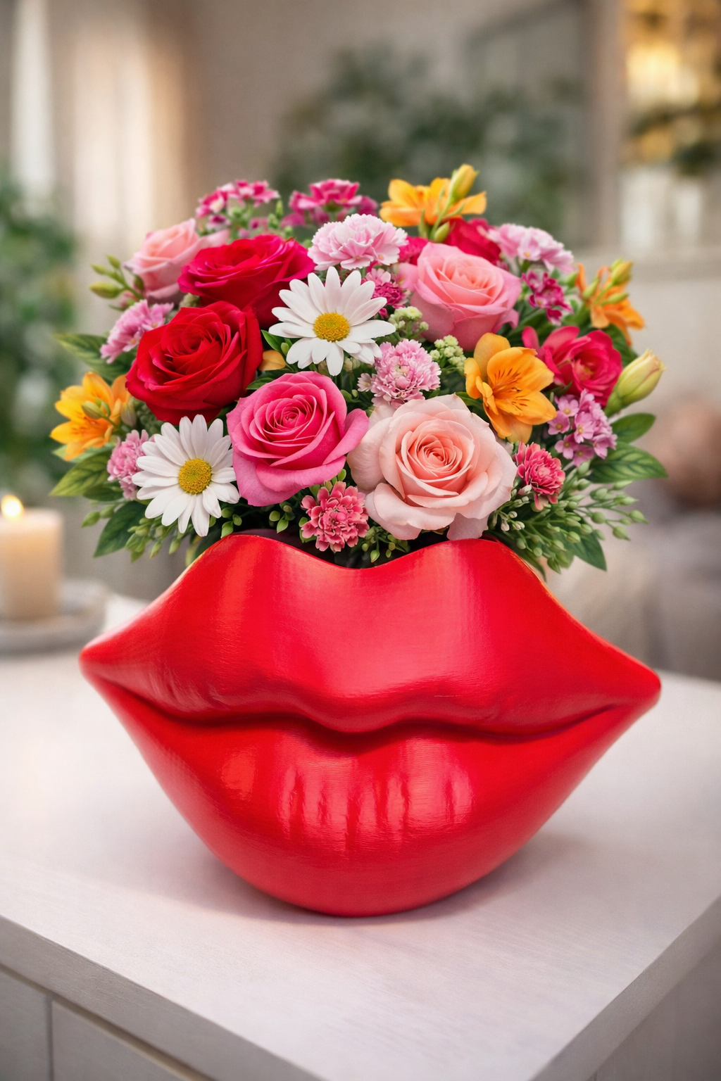 Valentine’s Day Lips Vase